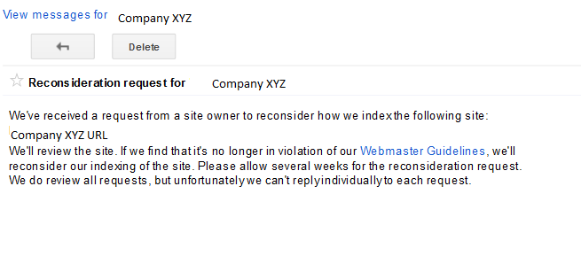 Reconsideration Request